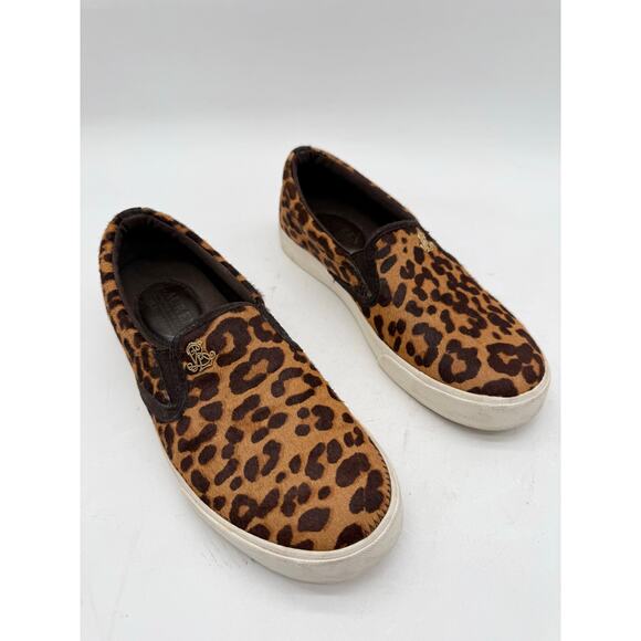 LRL Ralph Lauren Ria III Leopard Cheetah Print Slip On Leather Sneaker Women's 7 - Picture 3 of 8